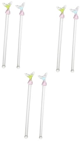 TOPBATHY 6pcs Reusable Stirring Sticks Creative Home Decor for Cocktails Juices