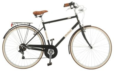 Via Veneto Bazam - Herrenfahrrad Malagueta Man 28 Zoll, 6-Gang-Schaltung, Größe 52, Schwarz Kaffeepulver (matt), Retro Vintage Citybike aus Stahl | VV619M