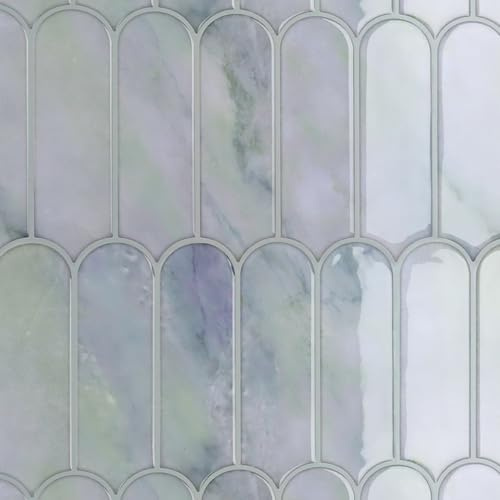 CRE8TIVE 16 Stück Selbstklebende Fliesen Marmoroptik Fliesenaufkleber Bad Wasserfest Hellblau Grün Wandfliesen Klebefliesen Küche Küchenrückwand Selbstklebend Waschküche Fliesen Küche 30.5cm x 30.5cm