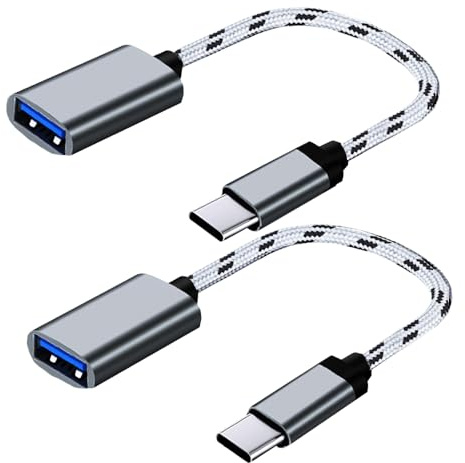 Adaptateur USB C vers USB[Lot de 2] 5Gbps Câble OTG USB Type C Mâle vers USB A Femelle, Compatible avec iPhone 16/15 Pro Max Plus, iPad Pro, MacBook Pro/Air, Samsung Galaxy S24/S23/S22, Note