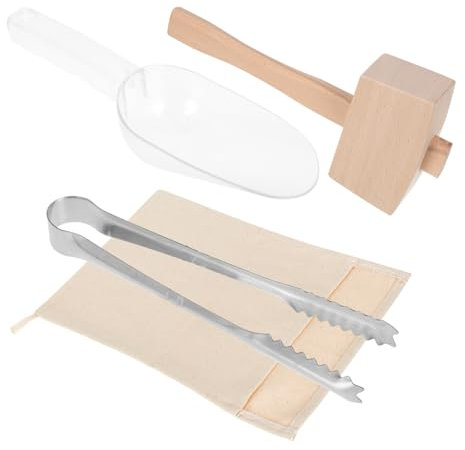 Ciieeo Ice Crushing Bag Set Tools Scoop Mallet Clip for Ice Cubes Candy Nuts Flour
