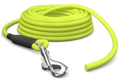 5m Schleppleine Hunde, Wasserfeste Hundeleine Rundleine ohne Schlaufe, Sichere Freilauf-Trainingsleine Neon-Gelb, bis 35kg