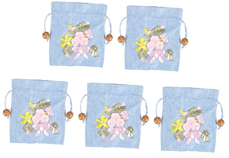 BELLIFFY 5stücke Schmuck Geschenktüte Wiederverwendbare Mit Kordelzug Für Aufbewahrungsbeutel Baumwollstoffbeutel Geschenktüten Kleine Snack-aufbewahrungsbeutel Geschenkbeutel