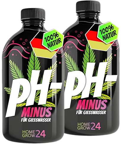 HOMEGROW24 PH Minus 2 x 500 ml, organischer pH-Wert Senker, für optimales Pflanzenwachstum, mit effektiven Mikroorganismen, Milchsäurebakterien, 100% natürlich ohne Chemie