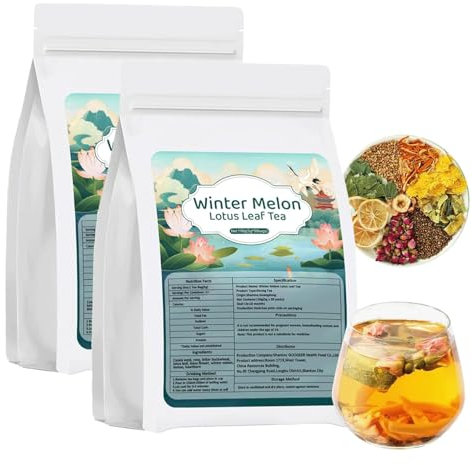 Winter Melon Lotus Leaf Tea,Chrysanthemum Wax Gourd Lotus Leaf Herbal Teabag,Oil Cleansing Tea,9 Ingredients Herbal Bags for Liver & Kidney