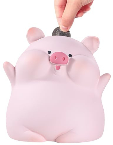 YANGUN Sparschwein Kinder, Unzerbrechliches Spardose, Niedliche Münzbank, Harz-Emaille für Münzen Kleingeld, Geburtstagsgeschenke Heimdekoration für Mädchen Erwachsene Jungen Kinder (Rosa)