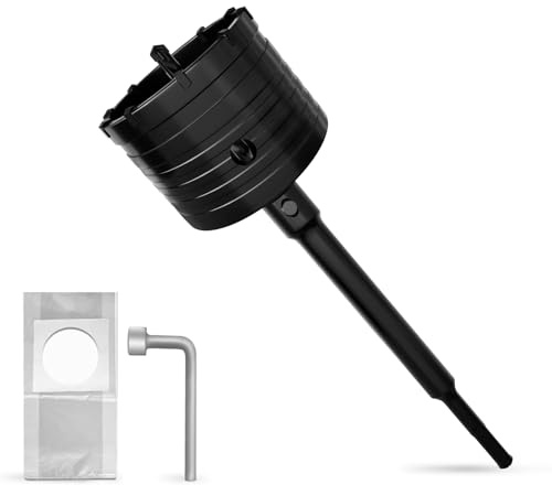 METOTY 80mm SDS Plus Bohrkrone Hohl Lochsäge-dosenbohrer，mit SDS Plus Adapter 220 mm Bohrkrone Steckdose，für Mauerwerk, Ziegel, Beton, Zement, Stein