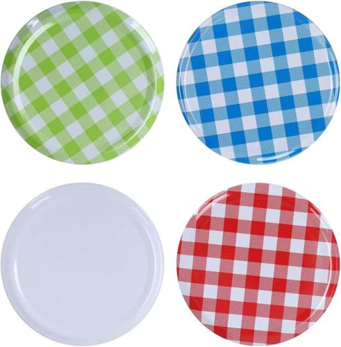 Trintion 100 Couvercles à visser/Twist-Off pour Bocaux de Conservation, Rond 82 mm,Compatible avec les pots à lait et les verres de yaourtière (Panaché)