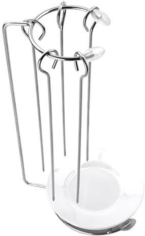 DECOMELODY Soporte para Pinchos de Barbacoa de Acero Inoxidable con Brochetas y Bandeja para Parrilla al Aire Estante Versátil para Carnes Pollo y Verduras Fácil de Desmontar y Guardar