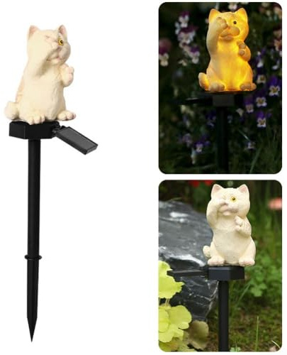 Lampada solare impermeabile della luce LED del prato inglese del gatto per illuminazione all'aperto artistica