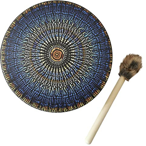 WOHPNLE Tambour de chaman, bâton de Tambour Tambour de chaman végétarien Tambour à Main Ornement de Maison Instrument de Musique pour Adultes Enfants Son de guérison