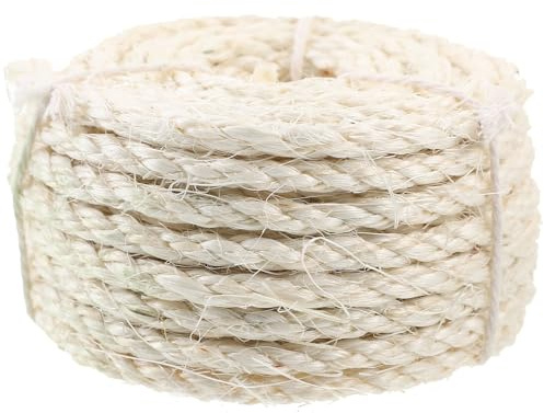 Abaodam Sturdy Hemp Rope Cat Scratching Post Sturdy Cat Tree Rope Natural Beige Sisal Material Simple Design DIY Repairing for Protecting against Scratching Damage