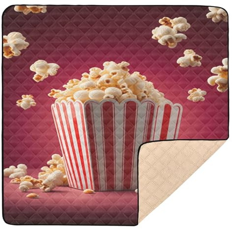 BURSTDDY Popcorn Baby Play Mats for Floor,50x50in Playpen Mat Non-Slip & Machine Washable Activity Playmat for Babies, Toddlers & Infants