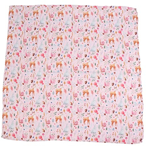 Segrehy Baby-Puckdecke, weiche Bambusfaser-Baumwolle, niedliche Tiermuster, Badetuch für Kleinkinder, Still-Puckdecke für Neugeborene, 118 x 115 cm