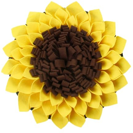 Schnüffelteppich Hund,Schnüffelmatte für Hunde,Sonnenblumen Design für Haustier Schnüffelmatte,Futter Schnüffeln Fütterung Matte, Waschbar,für Intelligenz Dufttraining,Langsames Fressen Stressabbau