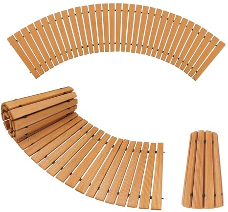 Allée en Bois pour L'extérieur – Revêtement De Sol Extérieur Antidérapant Résistant Aux Intempéries | Passerelle De Jardin Temporaire | Chemin en Bois Massif pour Jardin, Mariage, Camping, Piscine