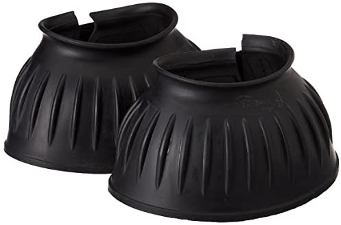 Covalliero Hufglocken Gummi, Hufschutz, Springglocken, paarweise, schwarz, Full, weiches Gummimaterial, Pferde, mit Klettverschluss