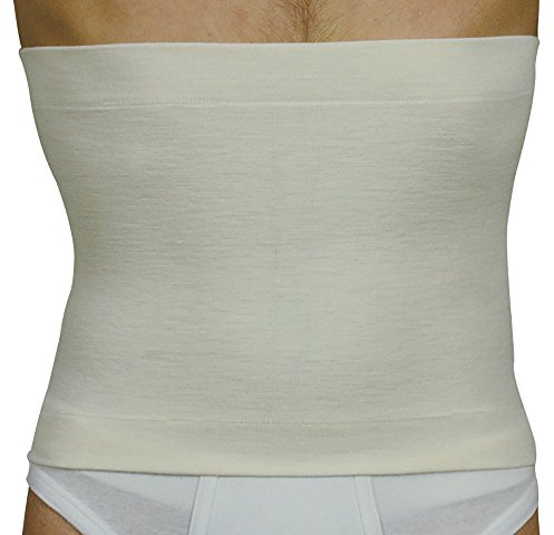 MANIFATTURA BERNINA Elan 500427 (Gr. 2)- Thermo-Wärmegürtel Bauchwärmer aus Merinowolle weiß Höhe 27 cm 1er Pack
