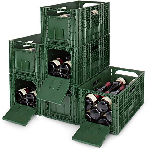 Cabka WB100002 6-er Set Weinbox das Flexible Weinregal Kunststoff, dunkelgrün, 48,5 x 26,6 x 24,7 cm