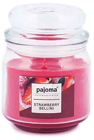 pajoma® Duftkerze im Bonbonglas 248 g, Strawberry Bellini | Sweet Edition - Premium Kerze zum verschließen, Brennzeit ca. 55 Stunden