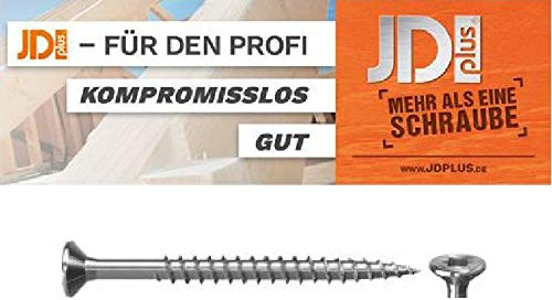 JD-Plus Universalschrauben für den Profi, I-Stern, Stahl verzinkt, von 3mm bis 6mm Ø (4x25mm - 1000 Stück)