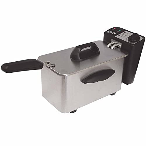 Igenix IG8015 Compact Mini Deep Fat Fryer with Frying Basket and Non Stick Inner Bowl for Easy Cleaning, Stainless Steel, 1.5 Litre Capacity