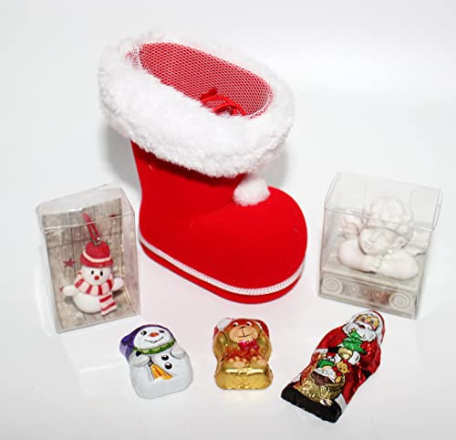 Geschenkpost24 110638 Nikolaus Stiefel 8cm mit Engel Schutzengel Nikolausgeschenk Wichtel