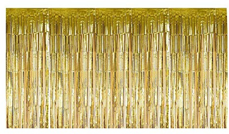 Tischrock Gold,Dekorativer Quasten Tischrock für rechteckige runde Tischgeburtstag Hochzeitsfeier,Gold Luftschlangen,Abschluss Abi Graduation Silvester Party Deko,Partyvorhang(Gold)