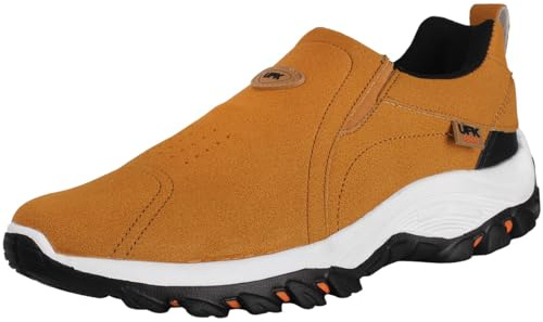 zpllsbratos Baskets Basses Suédé sans Lacets Homme Mocassins Sneakers Chaussures Randonnée Sport Outdoor(Marron,EU 43)