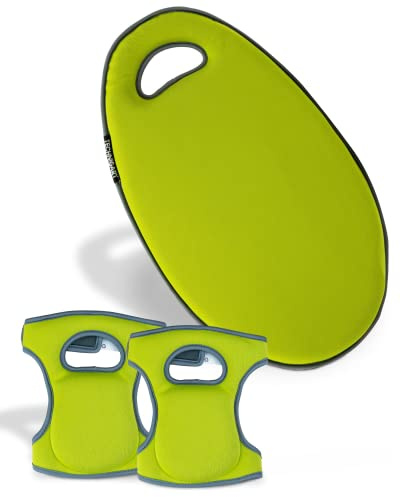 TECHNIGART Knie-Kissen für Indoor & Outdoor - Sitz-Polster für unterwegs, Garten-Arbeit, Camping, etc. - Sitz-Kissen mit Griff - Sitz-Unterlage