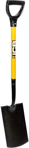 JCB - Professional Solid Forged Treaded Carbon Steel Digging Garden Spade - Professional Long Handle Site and Gardening Tools - for Home Improvements, Planting, Fencing, Borders, Metal Detecting