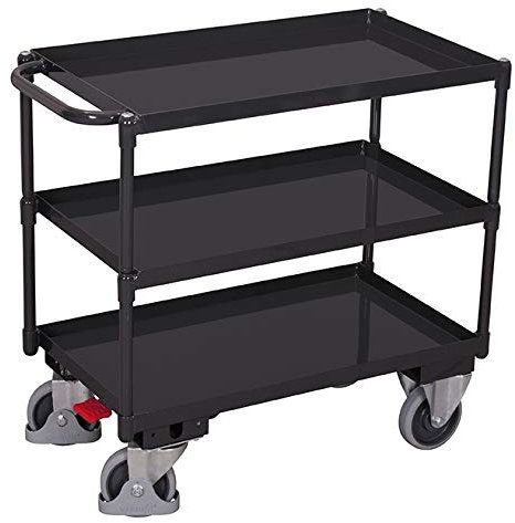 Tischwagen mit 3 Ladeflächen, RAL 7016 RAL 7016 Anthrazitgrau