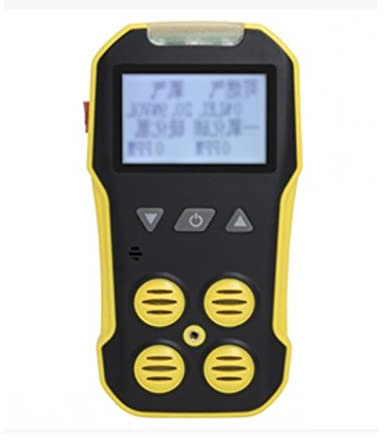 Flatware Smoke Air Gas Quality Gas Detector Monitor 4 In 1 High Accuracy Alarm Detector Sensor With LCD Display Of Readings O2 H2S CO Combustible Leak Tester Analyzer For Kitchen Home Office