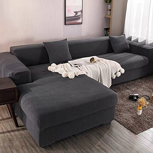 OOFAYWFD Sofabezüge Schonbezug Sofa Sofabezug L Form 3/2/1/4 Sitzer Sofahusse Couch Bezug Sofa Überzug Ecksofa Couchbezüg Sofa Hussen Stretch 2er 3er Sofa Abdeckung Uberzug Sofaüberwurf Couchhusse
