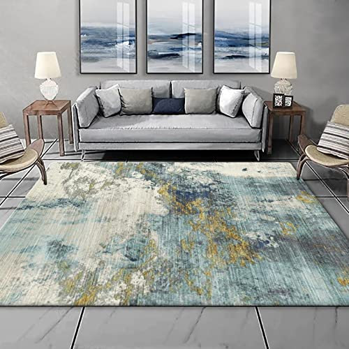 Rururug Designer Teppich Quadratisch Kurzflor Moderner Orientteppich Klassisch Gemustert Ornamente für Wohnzimmer Schlafzimmer Kinderzimmer, abstrakte Chartreuse 200 x 200 cm