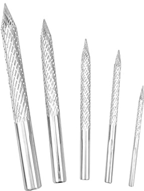 Tavaski Tire Bit Multi Sizes Tire Repair Carbide Burr Drill Bit Carbon Steel Reamer Drill Tire Repair Tire Patches Plug Cutters Wire Cutter, 5 Pack 3 mm 4.5 mm 6 mm 8 mm 10 mm