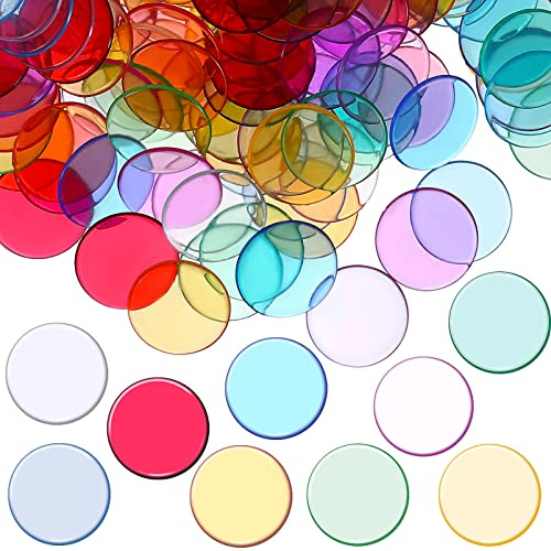 Toddmomy 500 Stück Runde Bingo-Chips 19Mm Transparent Farbige Spielchips Zählchips Für Bingo-Spiel Karten Klassenzimmer Mathe Lernspiele