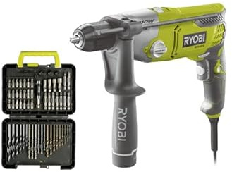 Pack RYOBI Perceuse à percussion RPD1010K - 1010W - Coffret de 60 accessoires - RAK60DDF