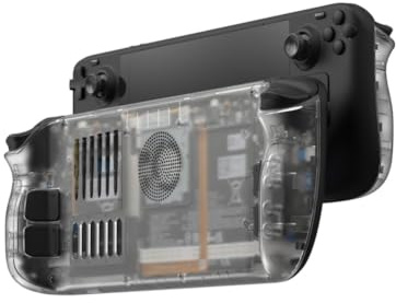 Hzxkqmil Bakplatta Skal Täckplatta för Steam Deck/Steam Deck OLED-konsol, DIY Tydlig Ersättningshölje Anpassad Panel med Kylande Ventiler, Transparent
