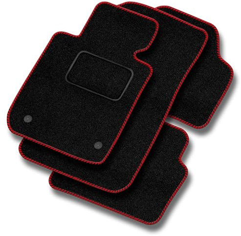 MOTOS Standard Velours-Fußmatten passend für Audi 100 C3 1982-1991 - Standard, Gewebt, Rot fußmatten Auto - Erleben Sie neuen Fahrkomfort mit einem Automatten Satz für Ihr Auto