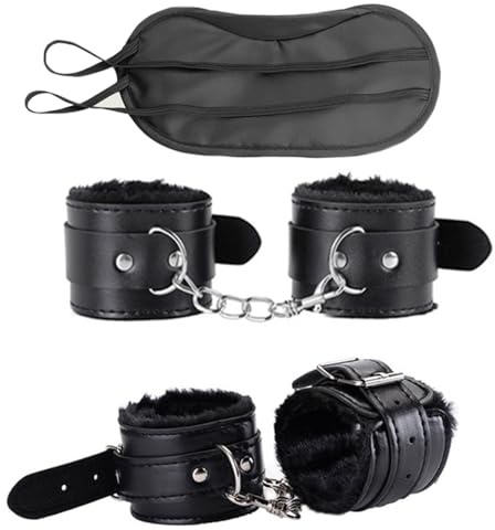 2 Paar flauschige Fitness-Handgelenk-Lederhandschellen-Armband, weiches Plüsch, Übungsbänder mit abnehmbarer Leinenkette, für Yoga und Fitness