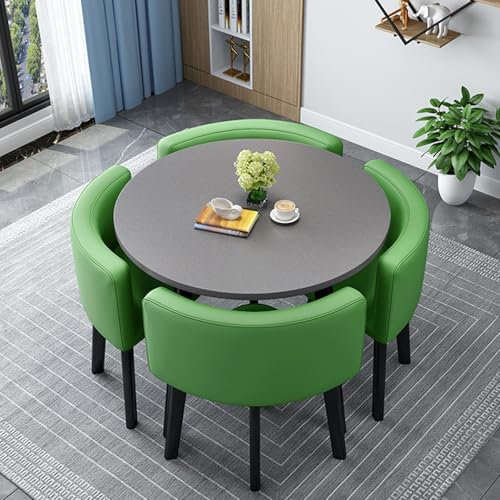 Leather i,80cm, Holz Küchentisch Mit Stühlen Runder/Quadratischer Dining Table Set 4 Chairs Dining Table Set Für Essgruppe Küchen Besprechungstisch Essgruppe Küchentisch Klein Balkone