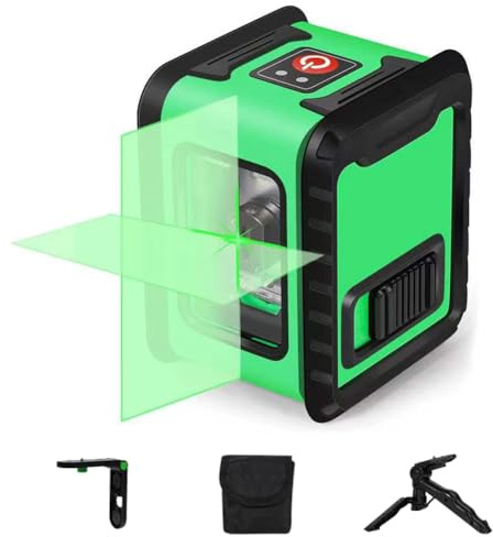 Mulcort 2 Lines Laser Level 4° Self-Leveling Machine Rechargeable Lithium Battery Leveling Tool Omnidirectional Ground Wall Sticker Waterproof Home Improvement Tools Set