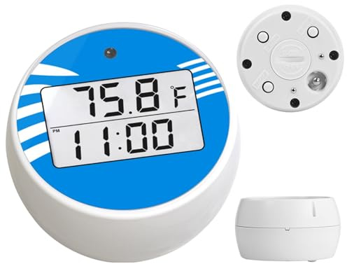 Wassertemperaturanzeige für Eisbad, Wasserthermometer-Timer Für Eisbad, Digitales Eisbad-Temperatur-Thermometer, Kleines Eisbad-Temperaturmessgerät mit Timer für Badewanne, Schwimmbad, Blau