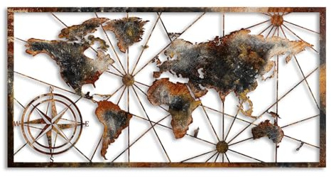 Wallity Hand-Painted Decorative Metal Wall Accessory, 120 cm x 60 cm, 100% Metal (1.5 mm) | Unique Color Variations | Stylish Accent for Home Decor