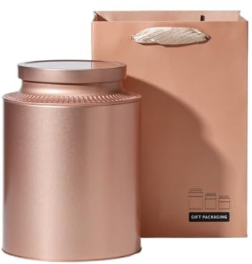 Lattine per tè Sfuso, contenitori sigillati, contenitori per Lo stoccaggio alla rinfusa, barattoli Rotondi di Grande capacità, Set Vuoto di Latta, Doppia Scatola Regalo, contenitor