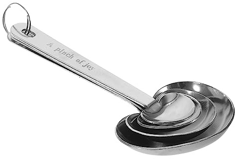 VERDANVERSE 4pcs Heart Shaped Stainless Steel Tablespoon Measure Spoons with Engraved Scale Head Measuring Spoons for Cooking and Baking Comfortable Handle Design