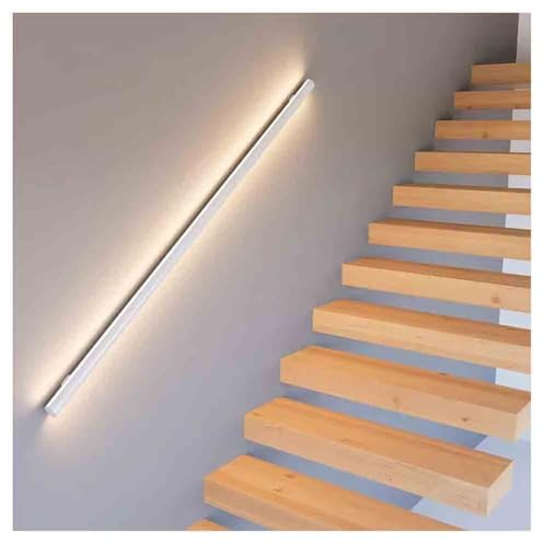 Pasamanos de aluminio iluminado para escalera, barandilla de seguridad montada en la pared para una mayor visibilidad en escalones interiores y exteriores