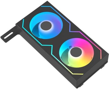 Aribrnten Radiatore di Raffreddamento Memoria PC 4 Pin PWM/5 V 3 Pin ARGB 2 Ventole Raffreddamento RAM Dissipatore Termico per DDR4 DDR5 RAM Refrigeratore Nero