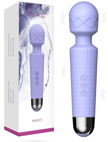 PineSailo Magic Wand Vibrator Sex Toys with 20 Vibration & 8 Intensity Modes, Silent Vibrators Massager for Clitoris Anal Nipple Stimulation, Adult Sex Toyscouples for Couples Woman Men Women (Lilac)